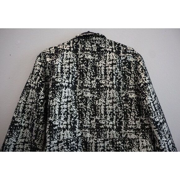 Lane Bryant Women's Sz 18/20 Black Metallic Asymmetric Long Jacket Blazer - Picture 6 of 11